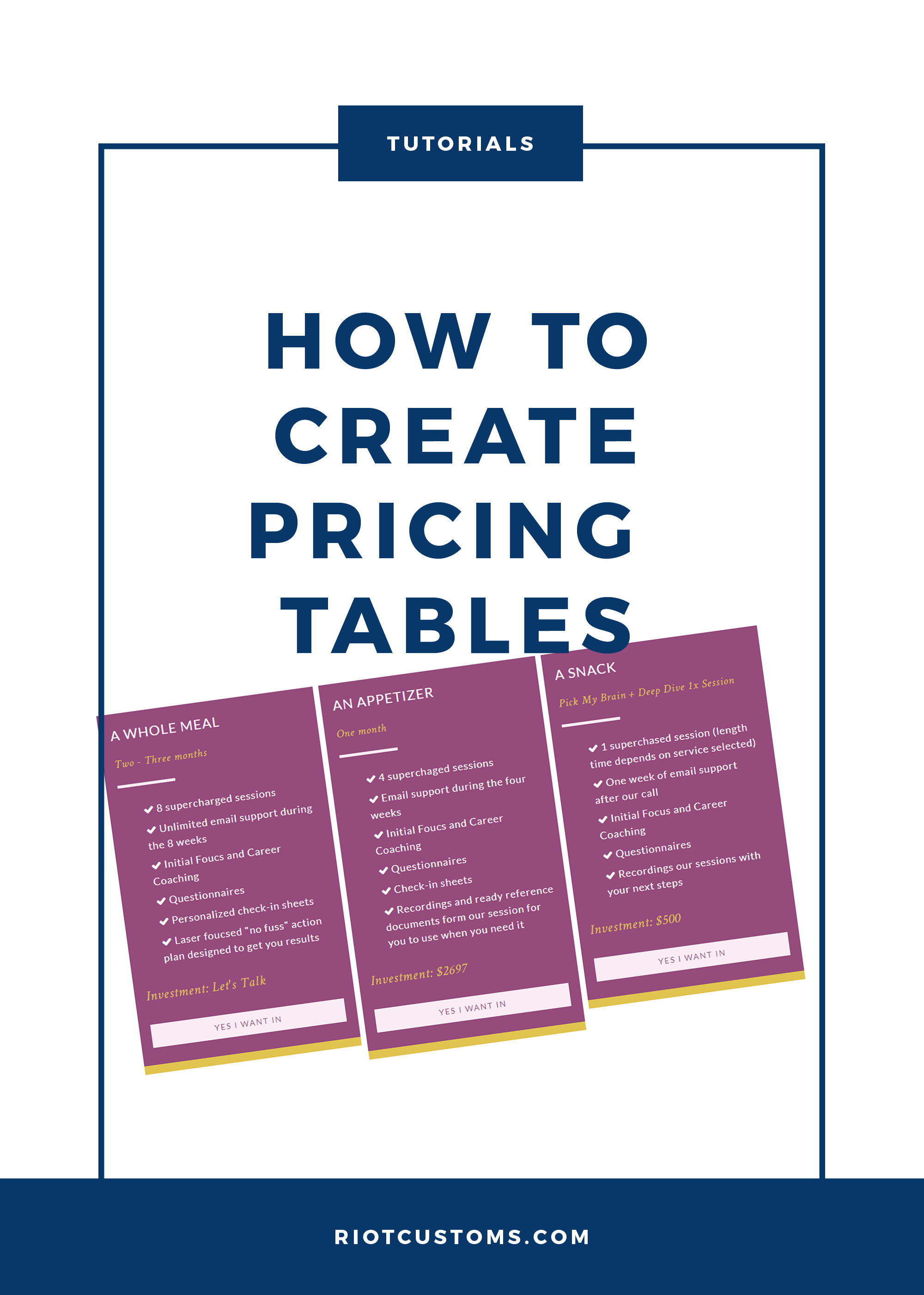 Create A Pricing Table